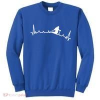 Skiing Backcountry Skier Heartbeat Ski Telemark Norway Meaningful Gift Sweatshirt thumb 0