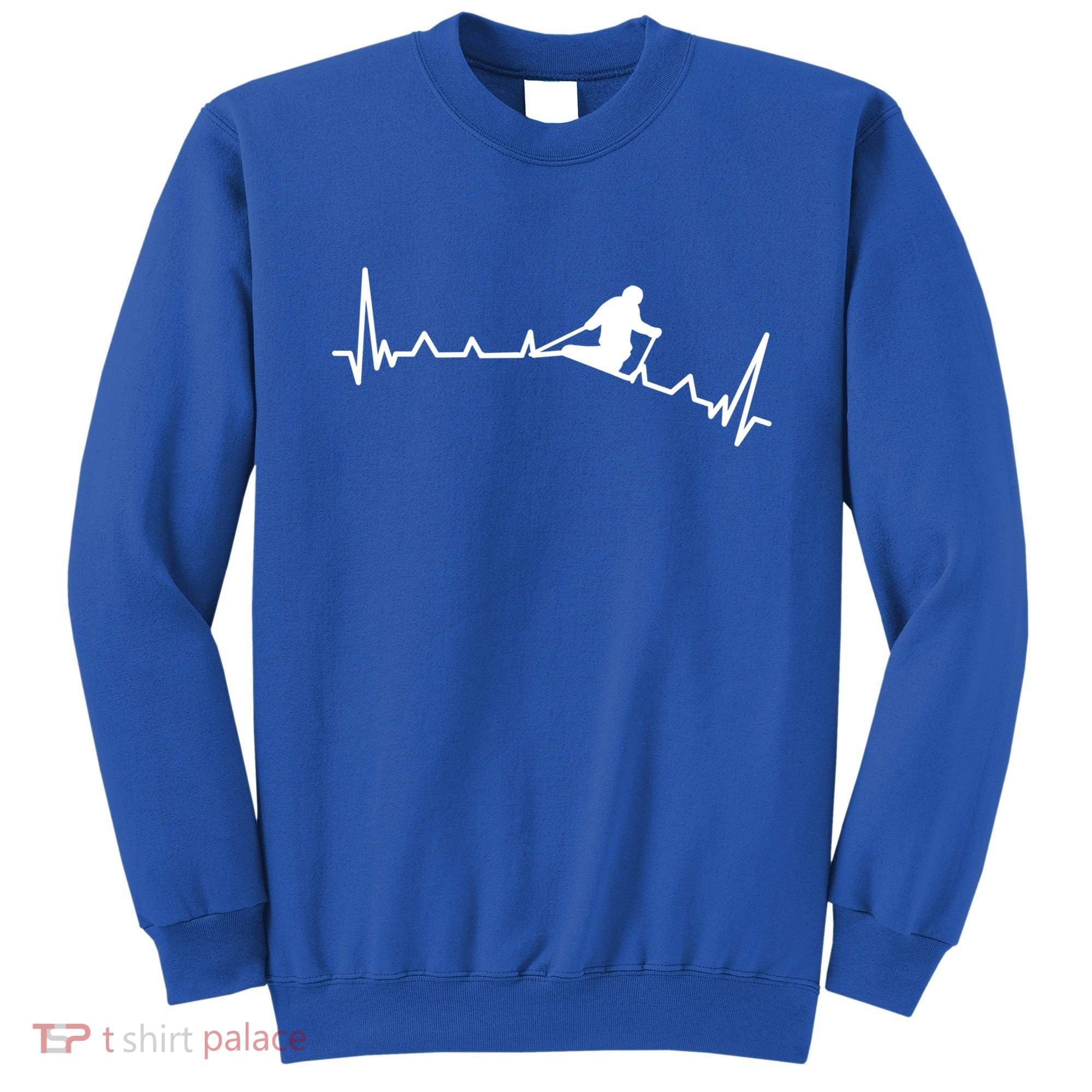 Skiing Backcountry Skier Heartbeat Ski Telemark Norway Meaningful Gift Sweatshirt