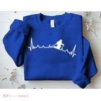 Skiing Backcountry Skier Heartbeat Ski Telemark Norway Meaningful Gift Sweatshirt thumb 2