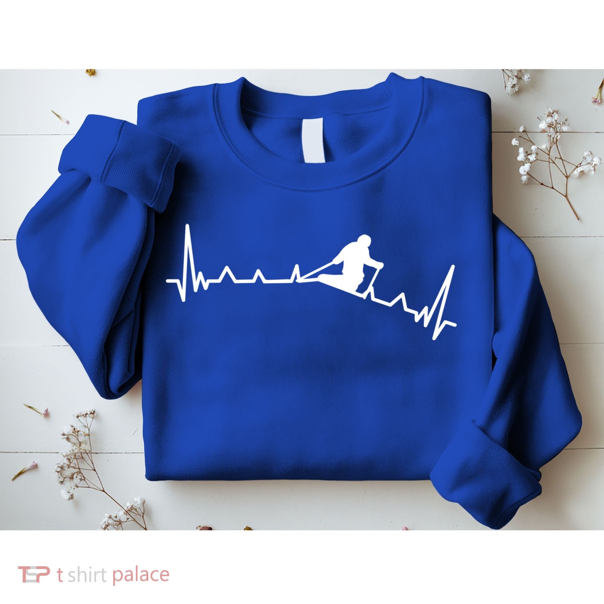 Skiing Backcountry Skier Heartbeat Ski Telemark Norway Meaningful Gift Sweatshirt