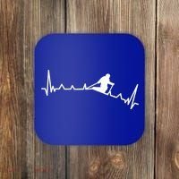 Skiing Backcountry Skier Heartbeat Ski Telemark Norway Meaningful Gift Coaster thumb 0