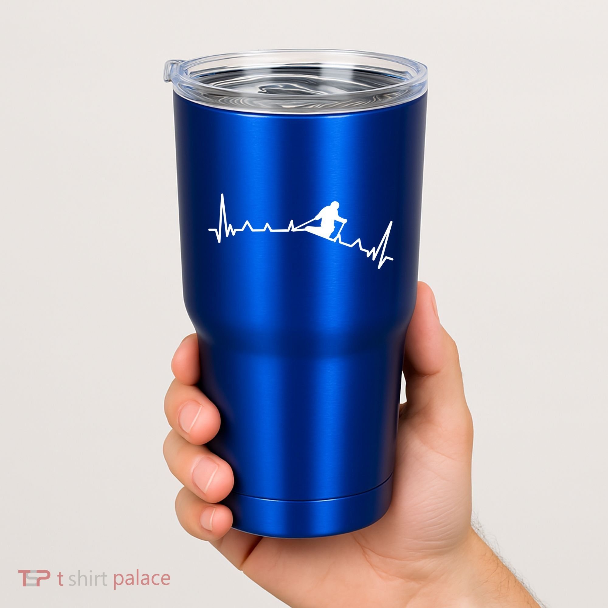 Skiing Backcountry Skier Heartbeat Ski Telemark Norway Meaningful Gift Tumbler