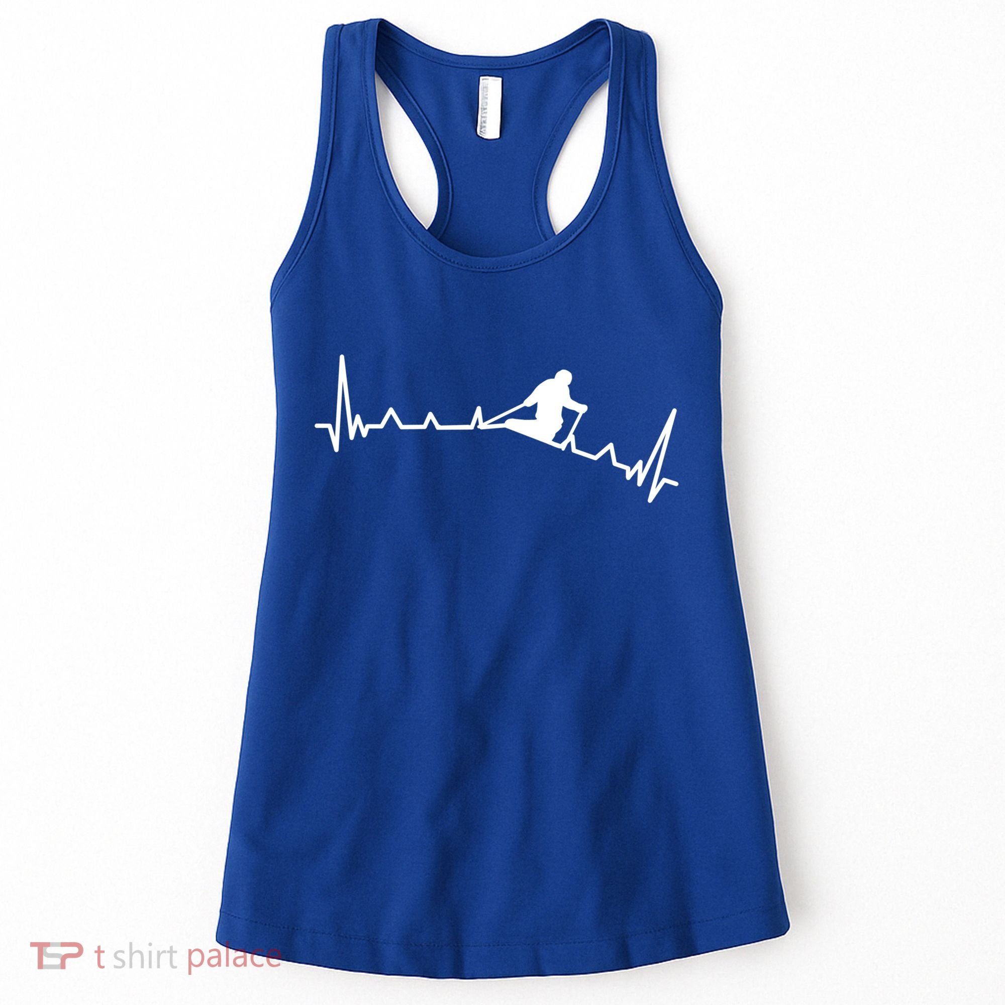 Skiing Backcountry Skier Heartbeat Ski Telemark Norway Meaningful Gift Women's Tank Top