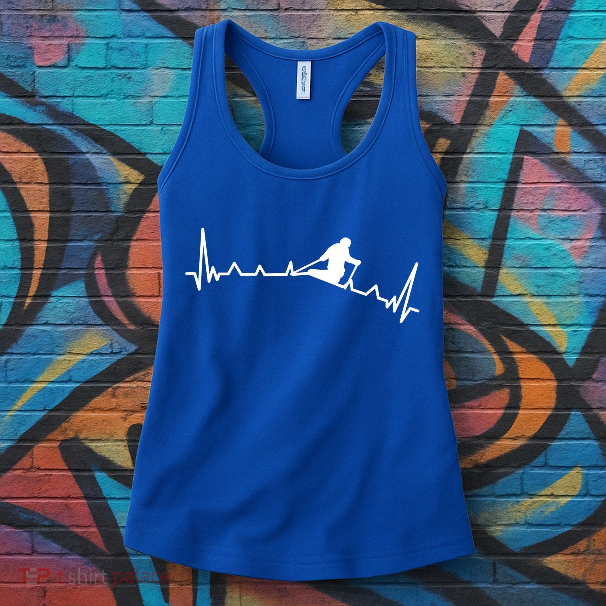 Skiing Backcountry Skier Heartbeat Ski Telemark Norway Meaningful Gift Women's Tank Top