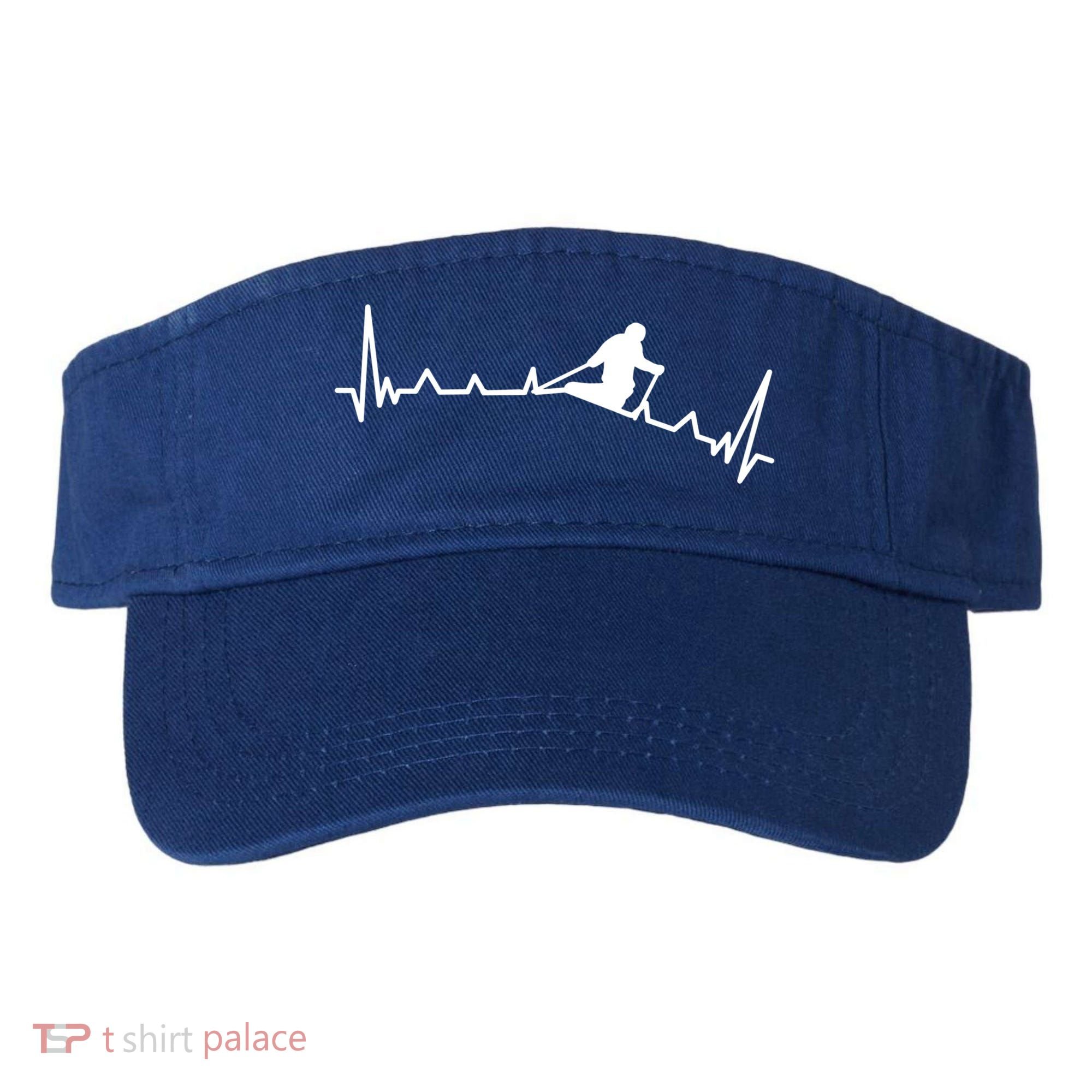 Skiing Backcountry Skier Heartbeat Ski Telemark Norway Meaningful Gift Visor