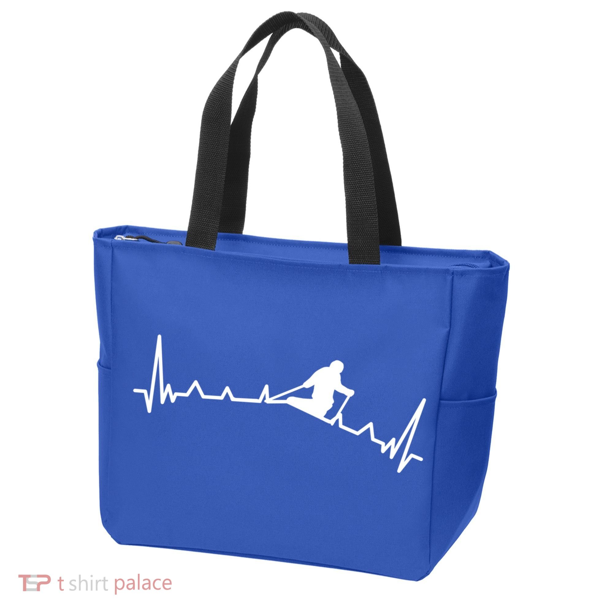 Skiing Backcountry Skier Heartbeat Ski Telemark Norway Meaningful Gift Tote Bag