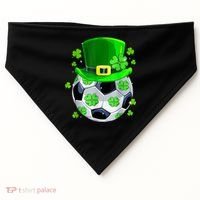 Soccer Ball Shamrock Funny Irish St Patrick Day USA-Made Doggie Bandana thumb 0