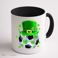 Soccer Ball Shamrock Funny Irish St Patrick Day Coffee Mug thumb 1