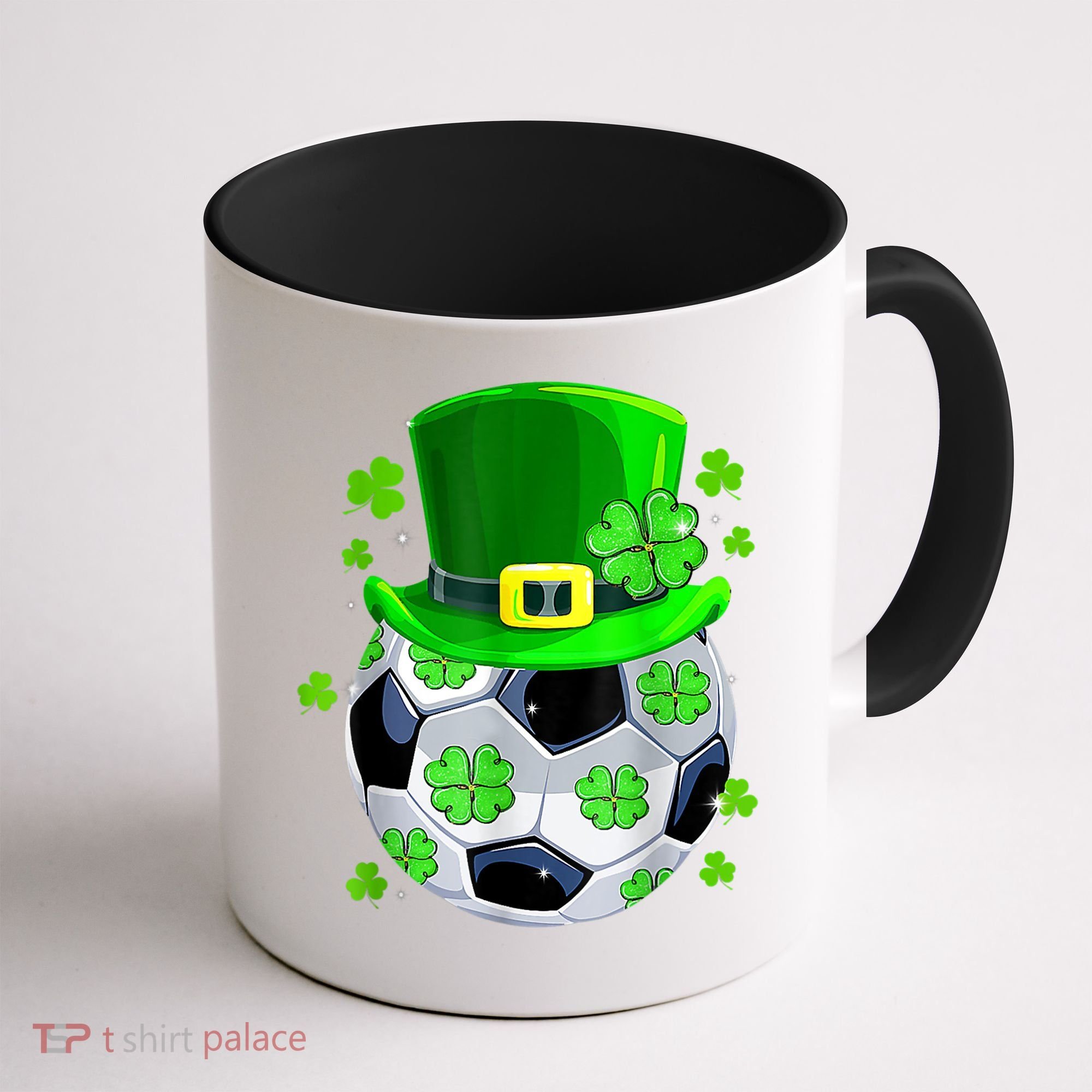 Soccer Ball Shamrock Funny Irish St Patrick Day Coffee Mug