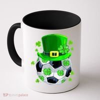 Soccer Ball Shamrock Funny Irish St Patrick Day Coffee Mug thumb 0