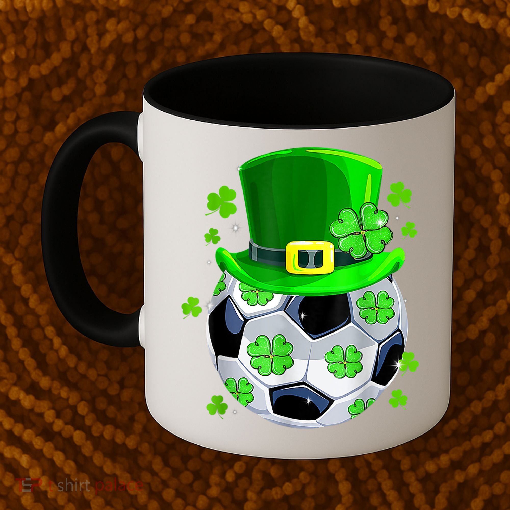 Soccer Ball Shamrock Funny Irish St Patrick Day Coffee Mug