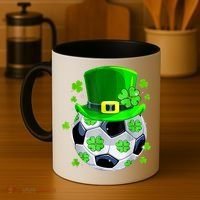 Soccer Ball Shamrock Funny Irish St Patrick Day Coffee Mug thumb 4