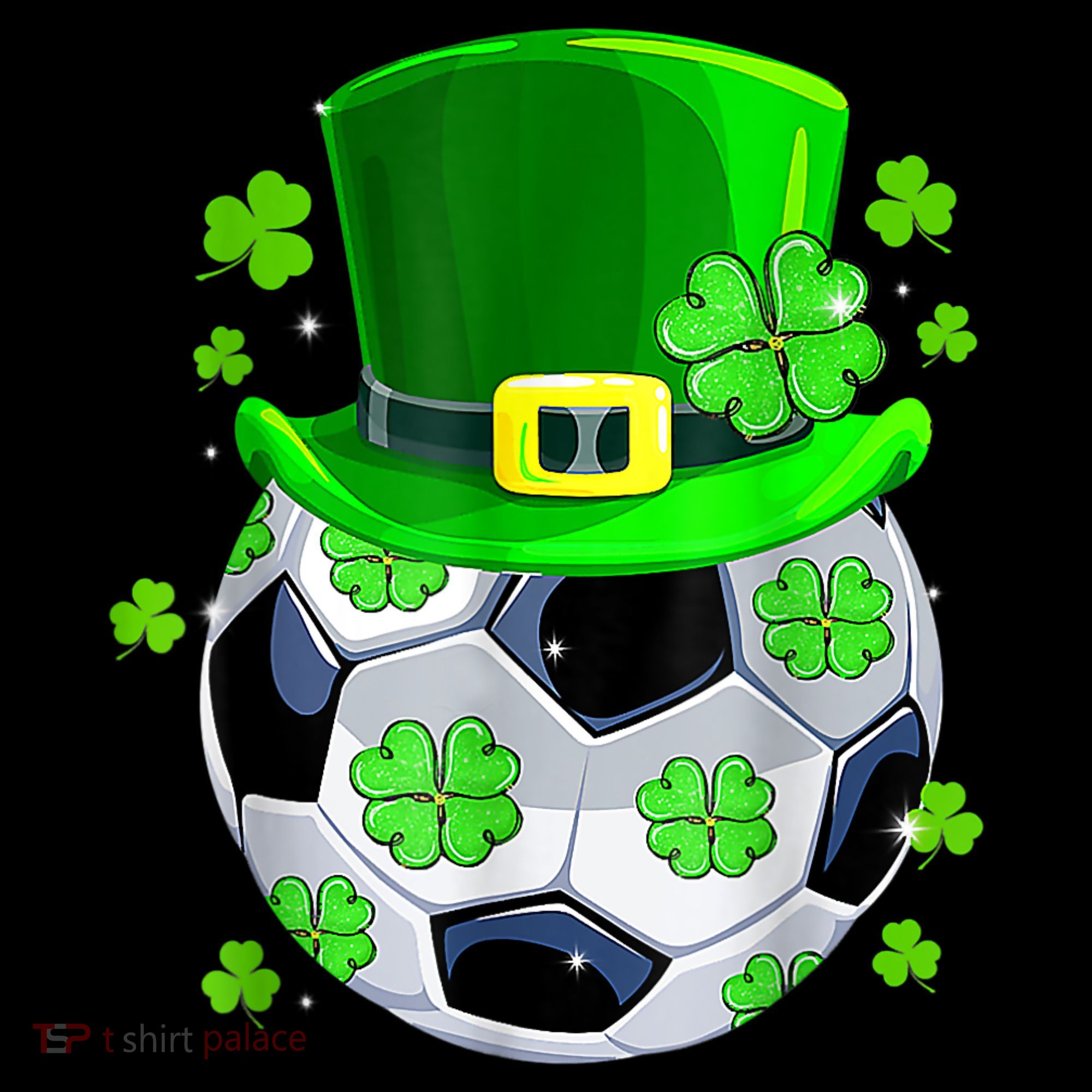 Soccer Ball Shamrock Funny Irish St Patrick Day Women's Hoodie