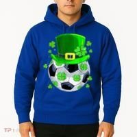 Soccer Ball Shamrock Funny Irish St Patrick Day Hoodie thumb 2