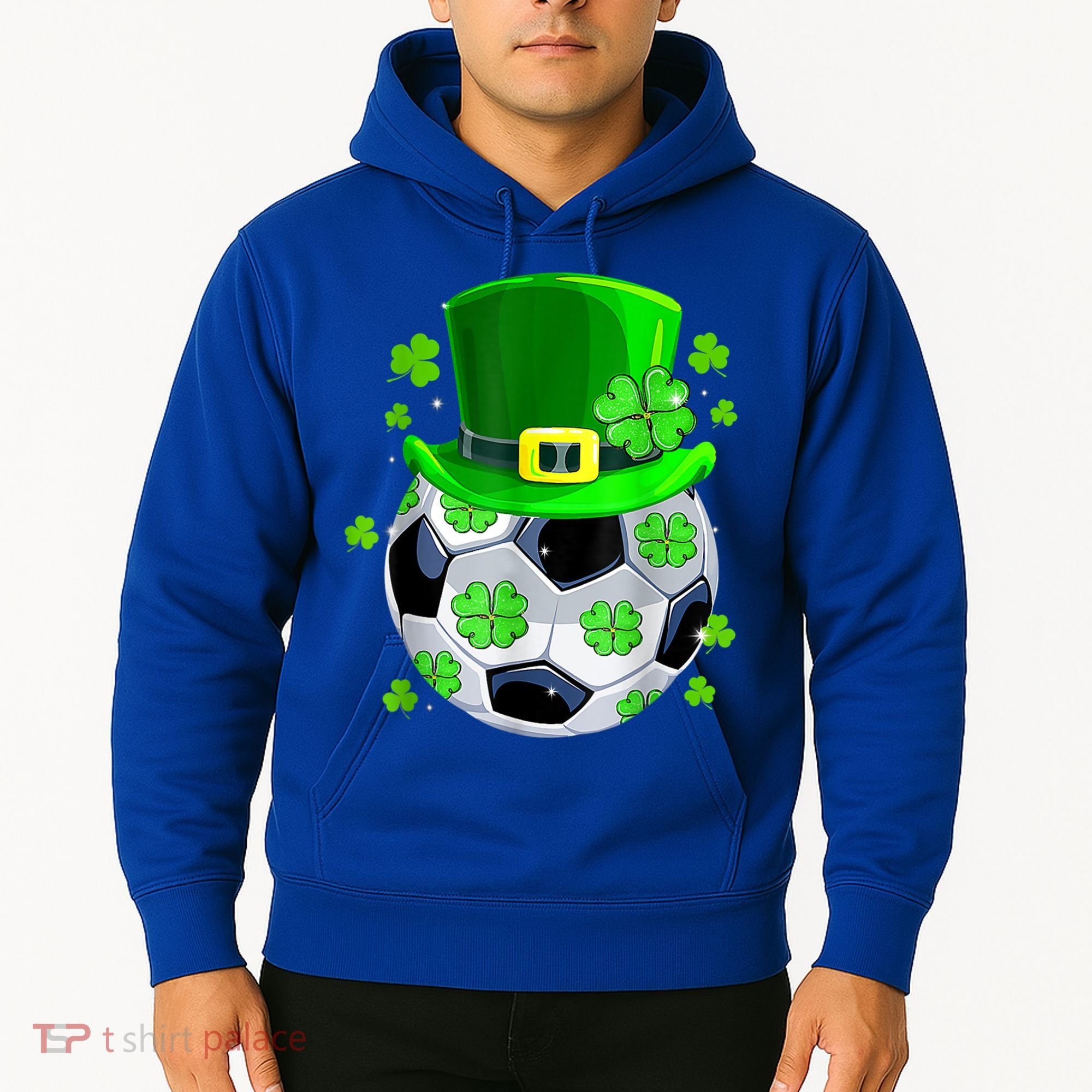 Soccer Ball Shamrock Funny Irish St Patrick Day Hoodie