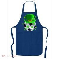 Soccer Ball Shamrock Funny Irish St Patrick Day Apron thumb 0