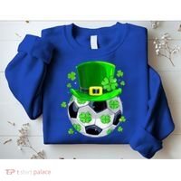 Soccer Ball Shamrock Funny Irish St Patrick Day Sweatshirt thumb 2