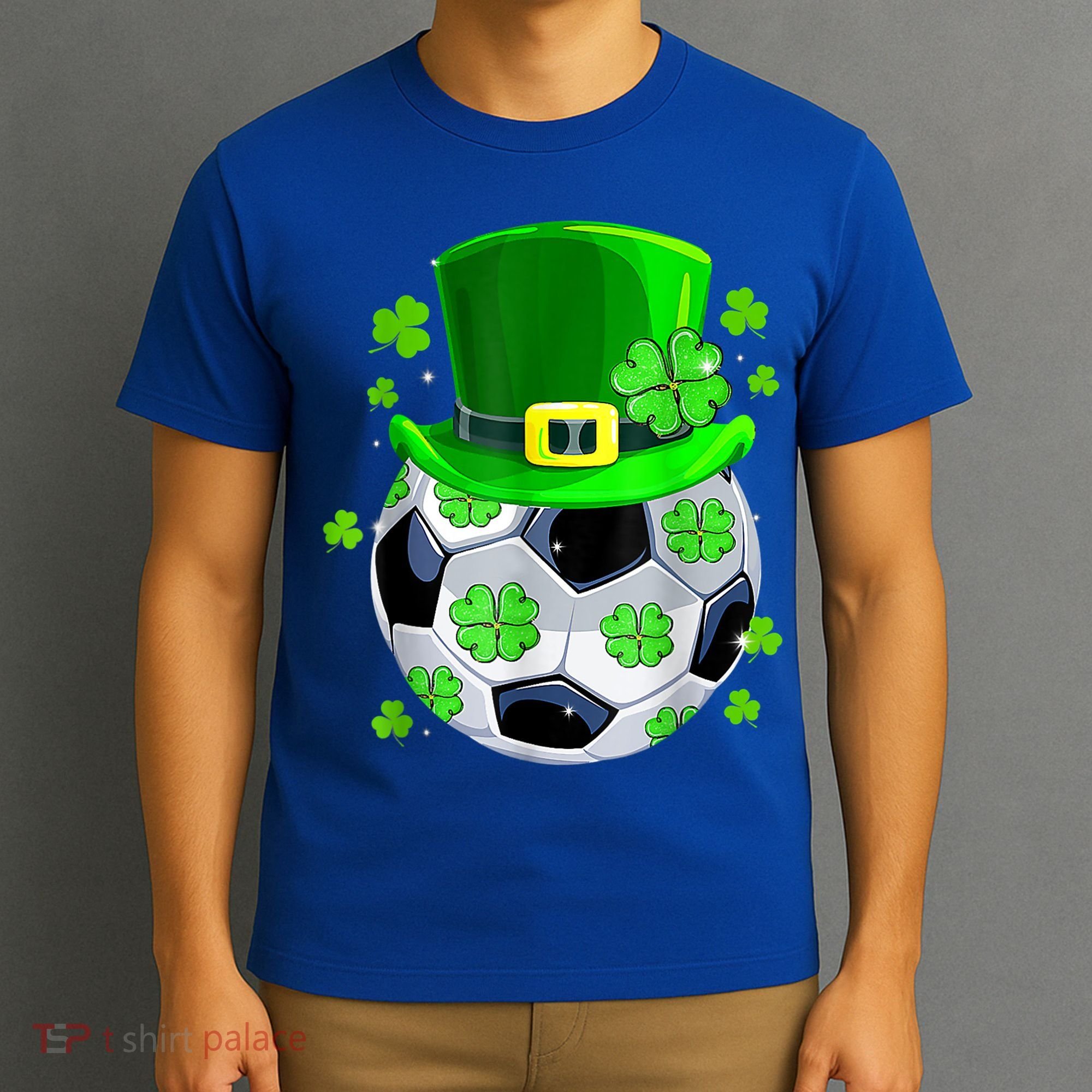 Soccer Ball Shamrock Funny Irish St Patrick Day T-Shirt