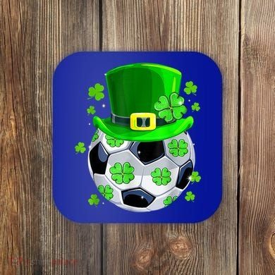 Soccer Ball Shamrock Funny Irish St Patrick Day Coaster