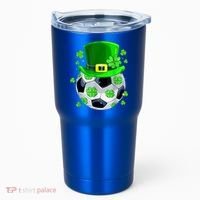 Soccer Ball Shamrock Funny Irish St Patrick Day Tumbler thumb 0