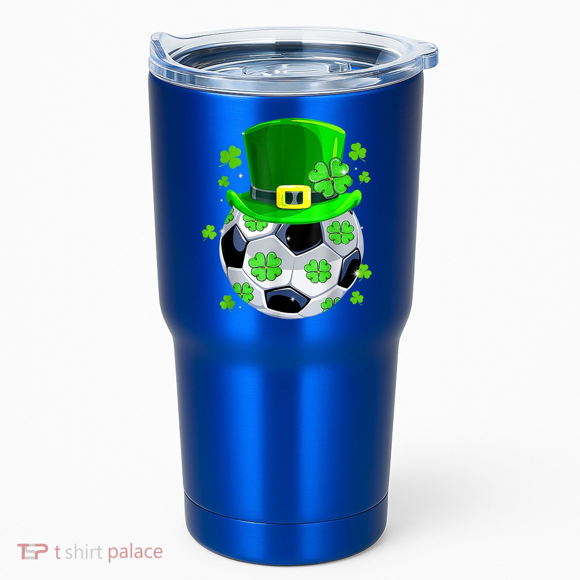 Soccer Ball Shamrock Funny Irish St Patrick Day Tumbler