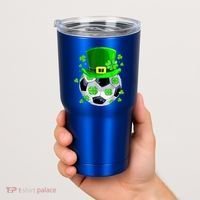 Soccer Ball Shamrock Funny Irish St Patrick Day Tumbler thumb 2