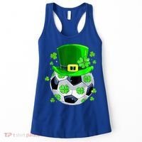 Soccer Ball Shamrock Funny Irish St Patrick Day Women's Tank Top thumb 0