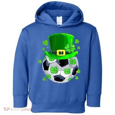 Soccer Ball Shamrock Funny Irish St Patrick Day Toddler Hoodie