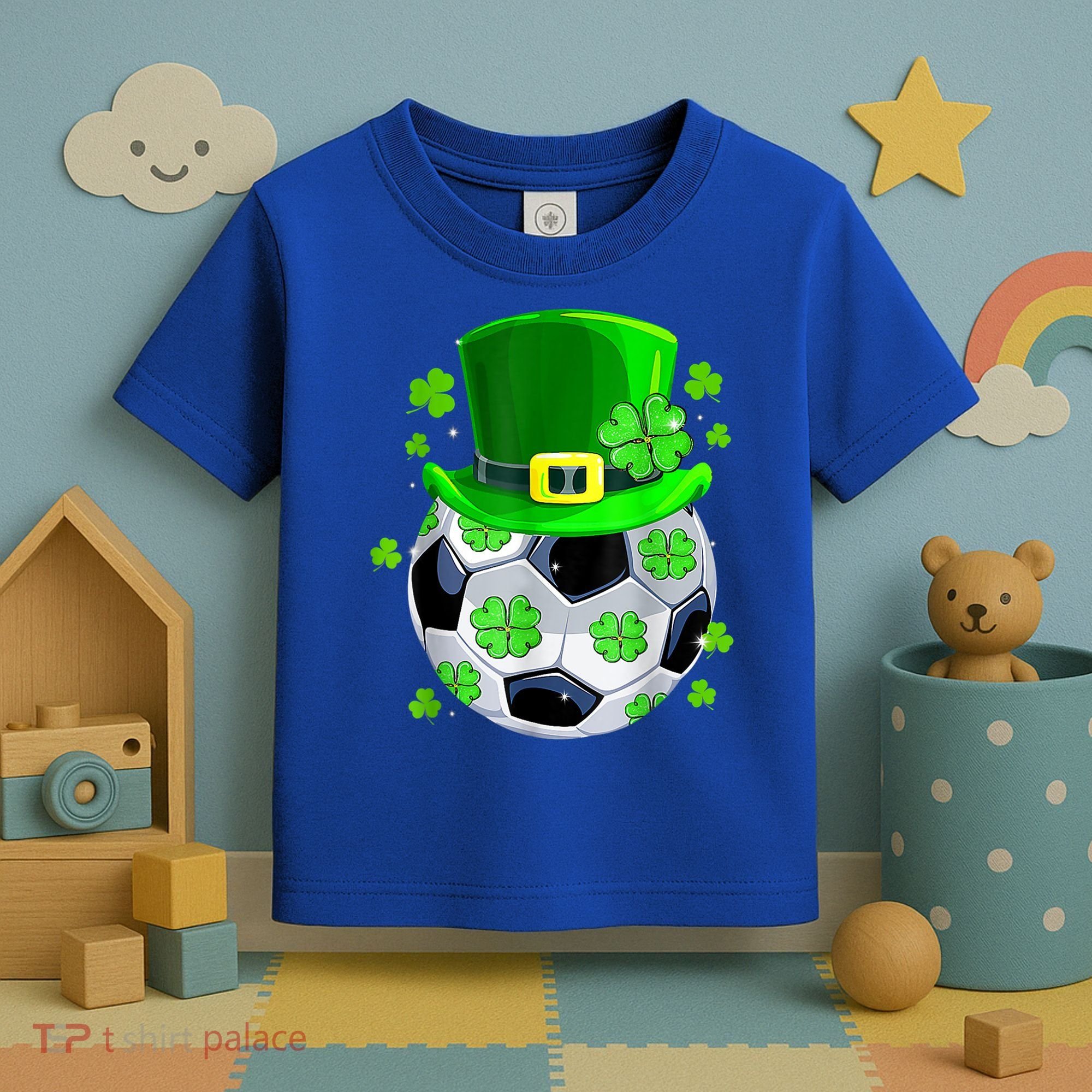 Soccer Ball Shamrock Funny Irish St Patrick Day Toddler T-Shirt