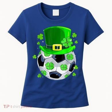 Soccer Ball Shamrock Funny Irish St Patrick Day Women's T-Shirt