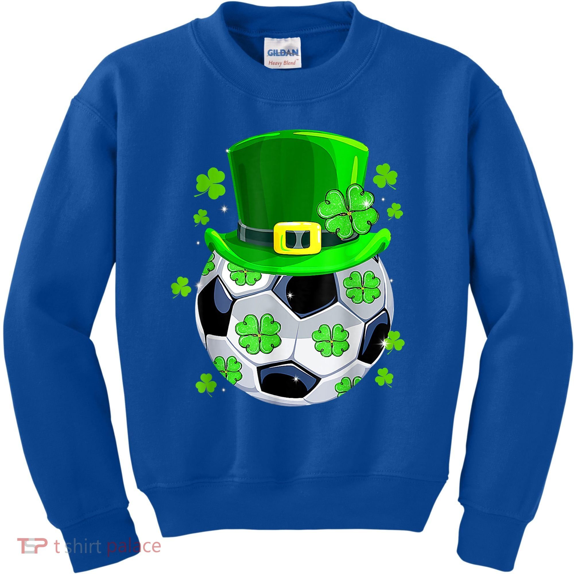 Soccer Ball Shamrock Funny Irish St Patrick Day Kids Sweatshirt