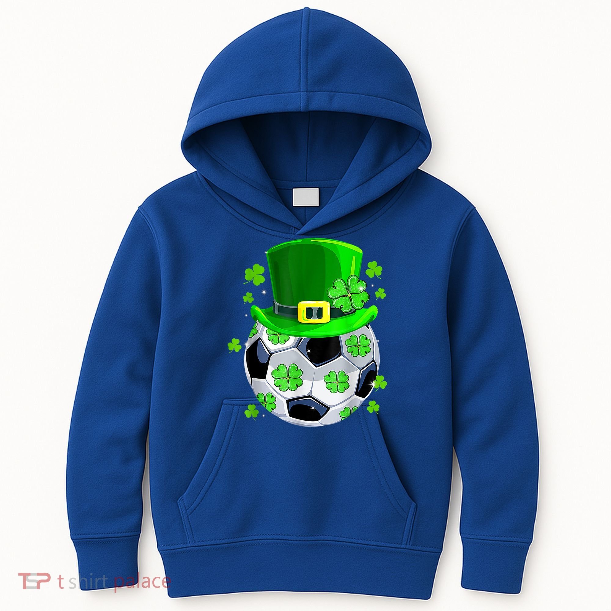 Soccer Ball Shamrock Funny Irish St Patrick Day Kids Hoodie