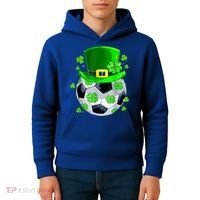 Soccer Ball Shamrock Funny Irish St Patrick Day Kids Hoodie thumb 4