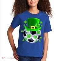 Soccer Ball Shamrock Funny Irish St Patrick Day Kids T-Shirt thumb 2