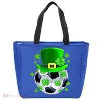 Soccer Ball Shamrock Funny Irish St Patrick Day Tote Bag thumb 0