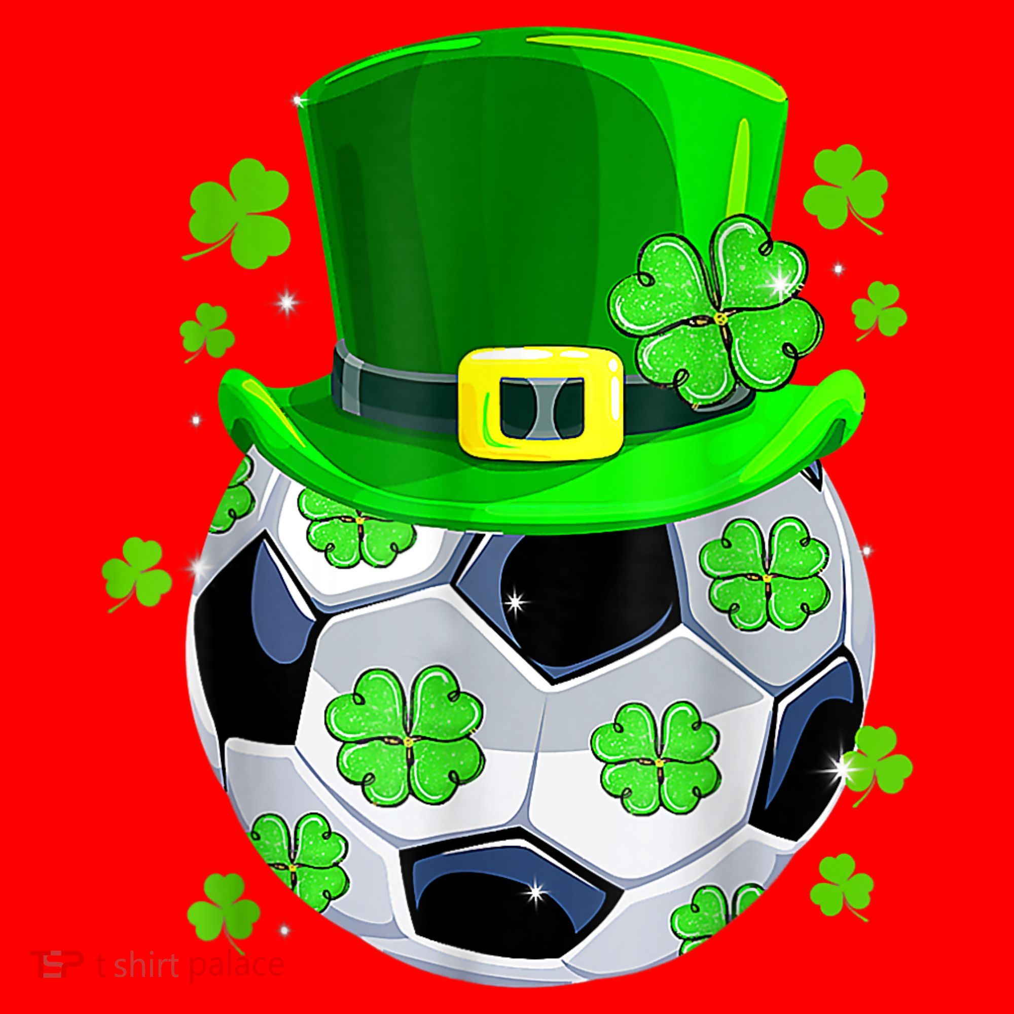 Soccer Ball Shamrock Funny Irish St Patrick Day Santa Hat