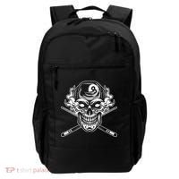 Skull Billiards Snooker Billiard 8 Ball Player Cue Sports Backpack thumb 0