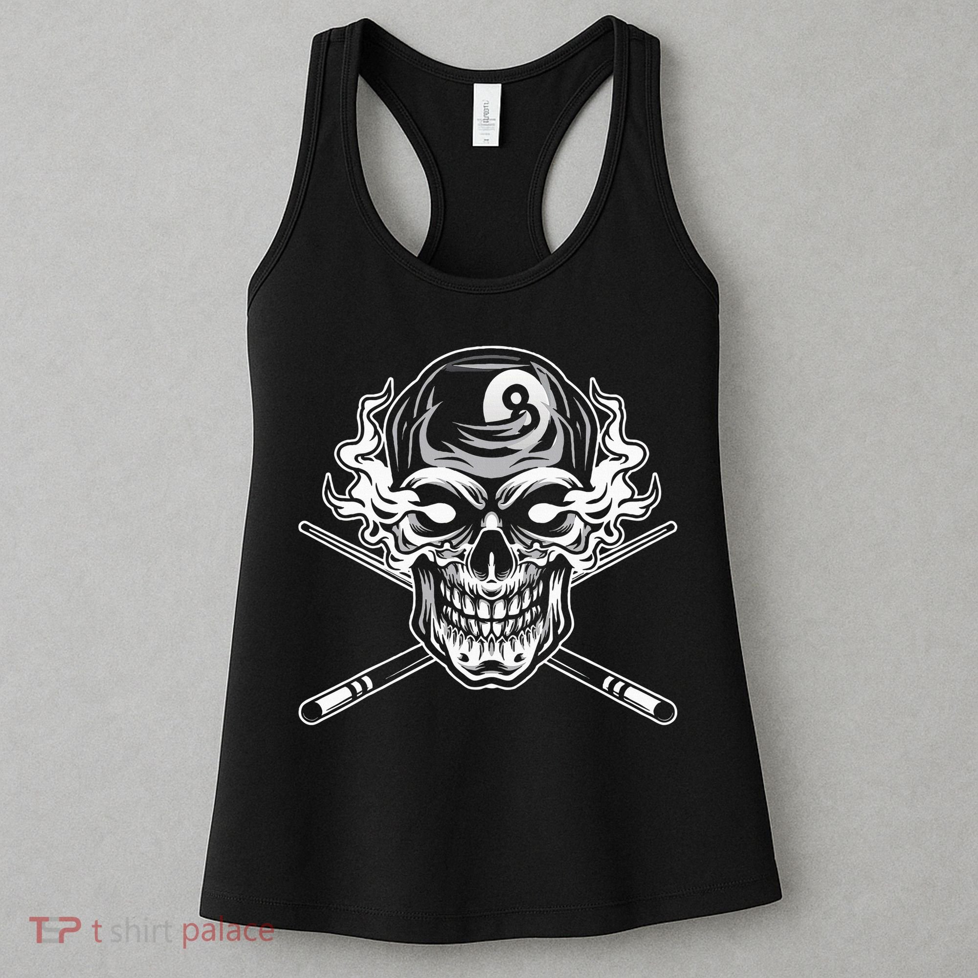 Skull Billiards Snooker Billiard 8 Ball Player Cue Sports Women's Tank Top