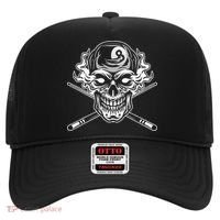 Skull Billiards Snooker Billiard 8 Ball Player Cue Sports Hat thumb 0