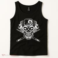 Skull Billiards Snooker Billiard 8 Ball Player Cue Sports Tank Top thumb 2