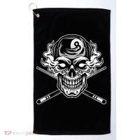 Skull Billiards Snooker Billiard 8 Ball Player Cue Sports Golf Towel thumb 0