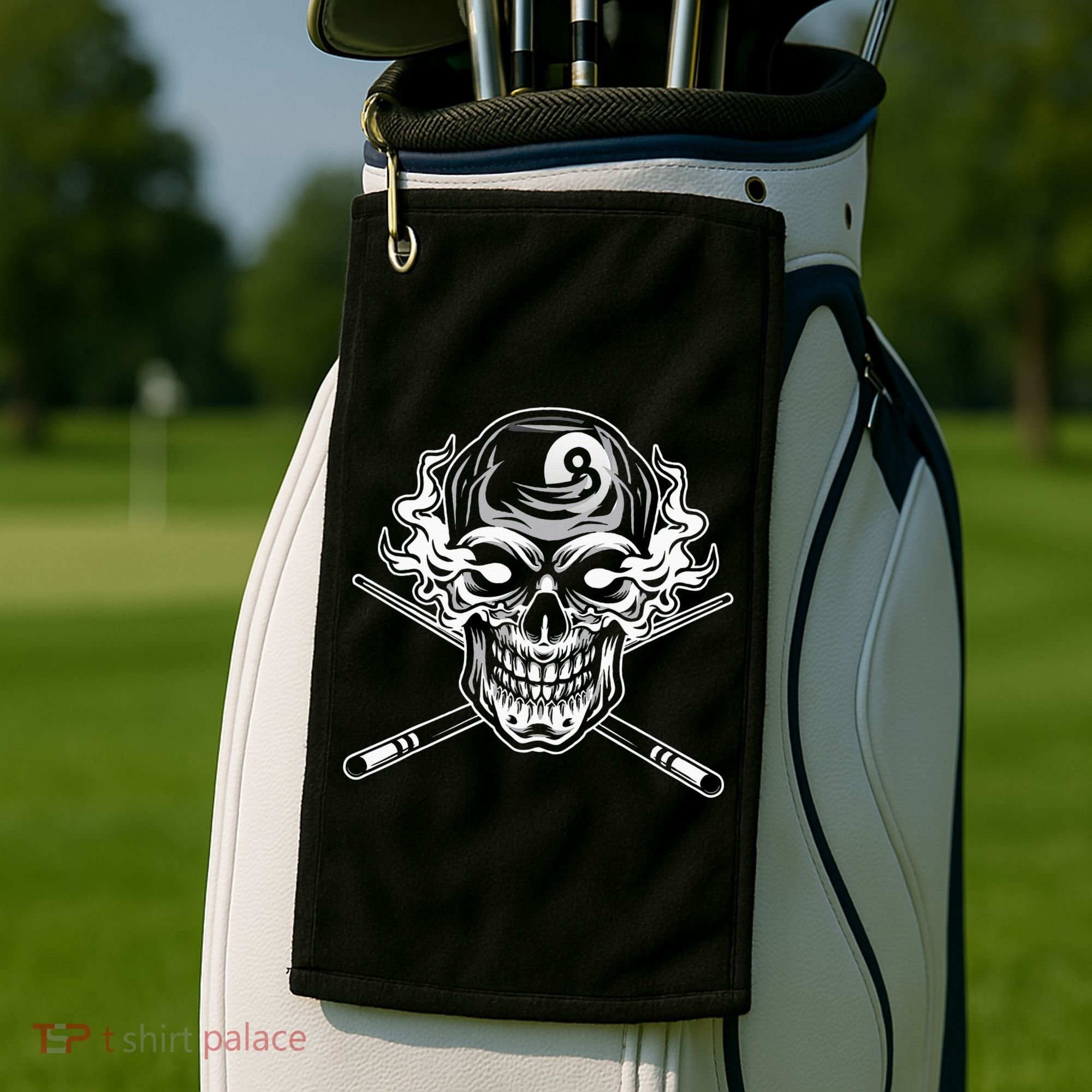 Skull Billiards Snooker Billiard 8 Ball Player Cue Sports Golf Towel