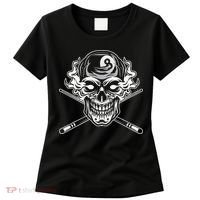Skull Billiards Snooker Billiard 8 Ball Player Cue Sports Women's T-Shirt thumb 0