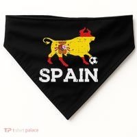 Spain Bull Spanish Soccer Ball    Boys Girls USA-Made Doggie Bandana thumb 0