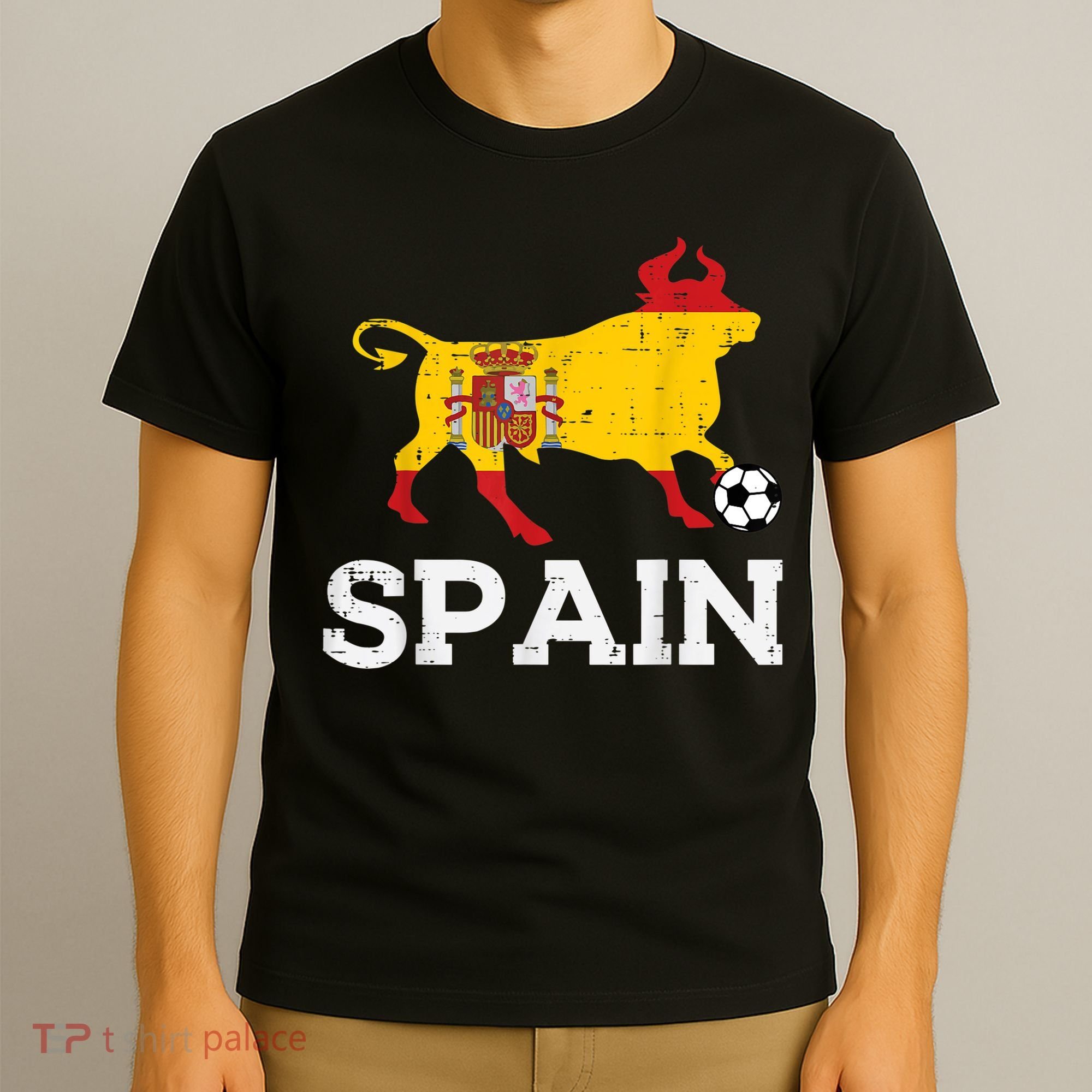 Spain Bull Spanish Soccer Ball    Boys Girls T-Shirt