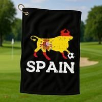 Spain Bull Spanish Soccer Ball    Boys Girls Golf Towel thumb 1