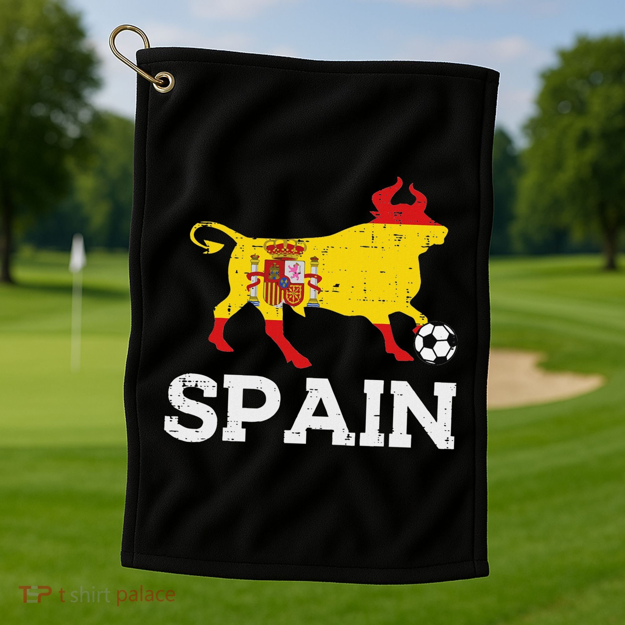 Spain Bull Spanish Soccer Ball    Boys Girls Golf Towel