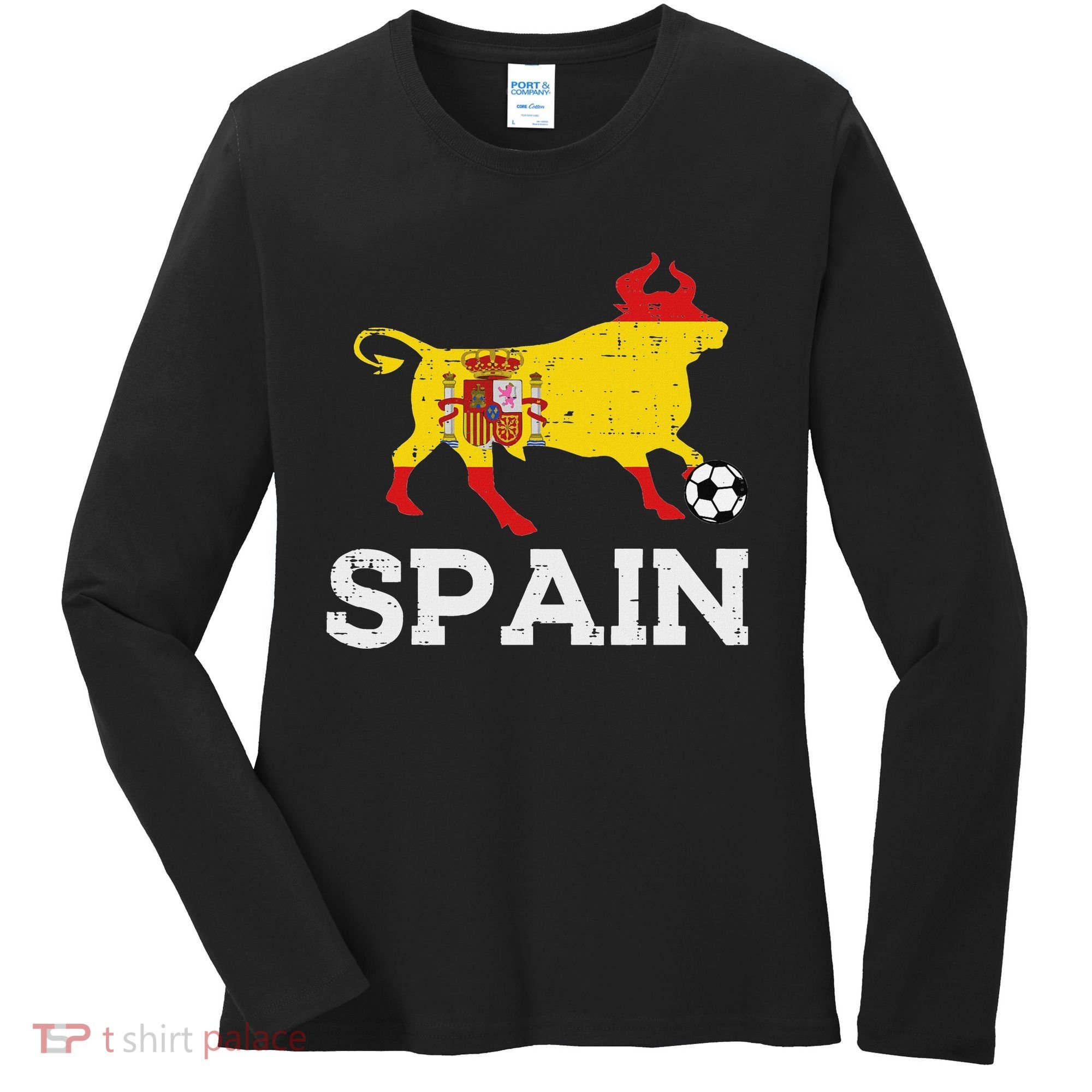 Spain Bull Spanish Soccer Ball    Boys Girls Women's Long Sleeve Shirt