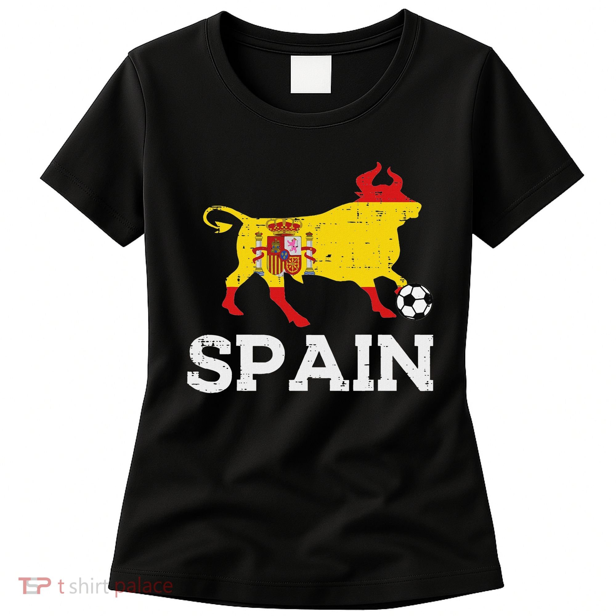 Spain Bull Spanish Soccer Ball    Boys Girls Women's T-Shirt