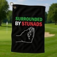 Surrounded By Stunads Funny Italian Sayings Golf Towel thumb 1